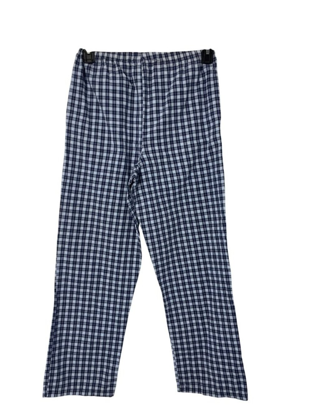 Handmade Navy Plaid Pants Women's XS/Petite Small? Elastic Waist Hand Pockets Us